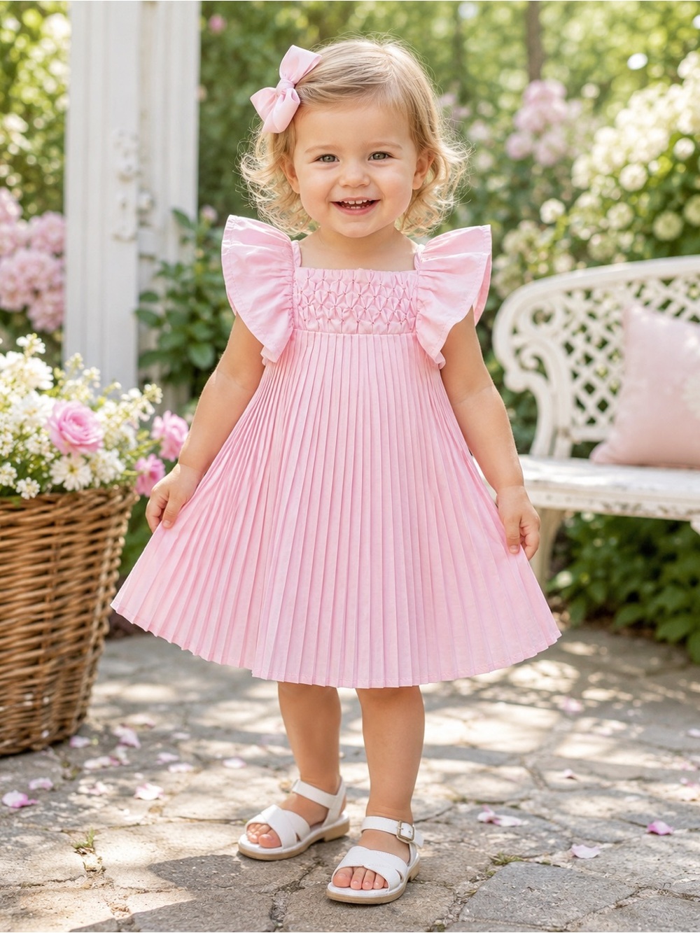 Miss Mona Mouse Pink Smocked Pleated Dress | 2T | NWOT